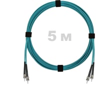 Патч-корд оптический ENGINOVA ST/PC-ST/PC MM (OM3) 3mm duplex LSZH, 5 м ENG-PC-DX-2ST-OM3-5m-LSZH-AQ