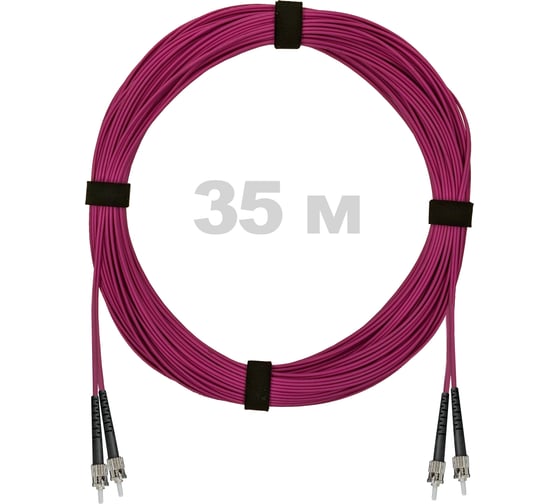 Патч-корд оптический ENGINOVA ST/PC-ST/PC MM (OM4) 2mm duplex LSZH, 35 м ENG-PC2.0-DX-2ST-OM4-35m-LSZH-MG 1