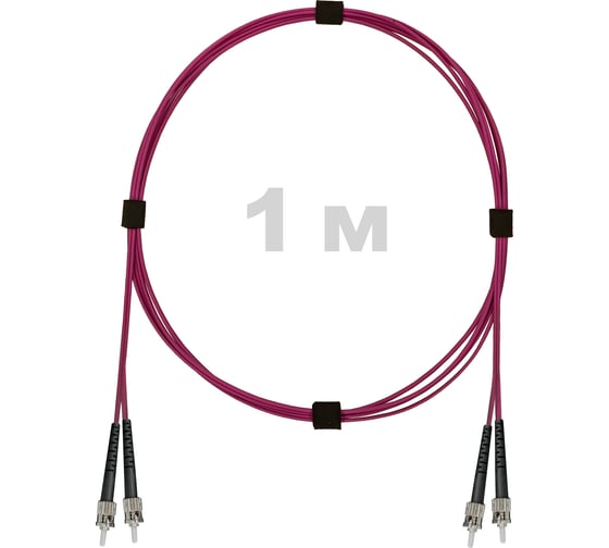 Патч-корд оптический ENGINOVA ST/PC-ST/PC MM (OM4) 2mm duplex LSZH, 1 м ENG-PC2.0-DX-2ST-OM4-1m-LSZH-MG 1