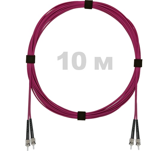 Патч-корд оптический ENGINOVA ST/PC-ST/PC MM (OM4) 2mm duplex LSZH, 10 м ENG-PC2.0-DX-2ST-OM4-10m-LSZH-MG 1