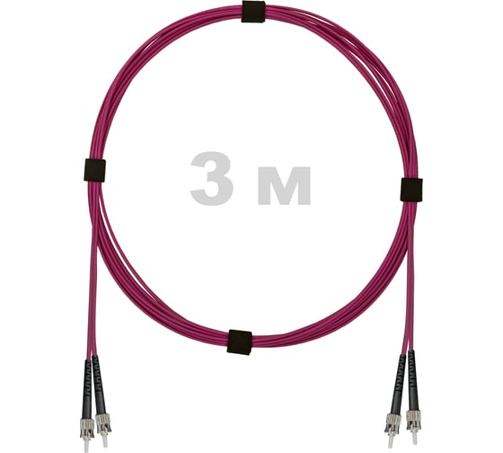 Патч-корд оптический ENGINOVA ST/PC-ST/PC MM (OM4) 2mm duplex LSZH, 3 м ENG-PC2.0-DX-2ST-OM4-3m-LSZH-MG 1