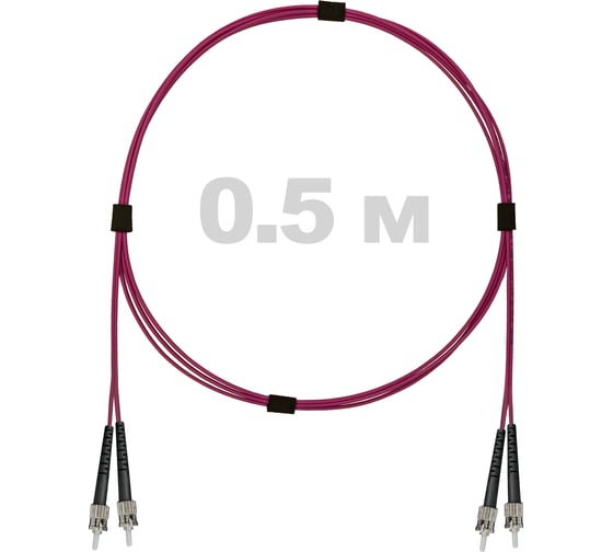Патч-корд оптический ENGINOVA ST/PC-ST/PC MM (OM4) 2mm duplex LSZH, 0.5 м ENG-PC2.0-DX-2ST-OM4-0.5m-LSZH-MG 1