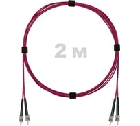 Патч-корд оптический ENGINOVA ST/PC-ST/PC MM (OM4) 2mm duplex LSZH, 2 м ENG-PC2.0-DX-2ST-OM4-2m-LSZH-MG
