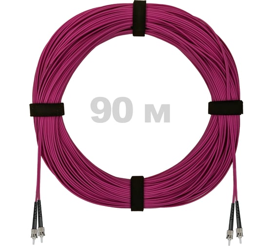 Патч-корд оптический ENGINOVA ST/PC-ST/PC MM (OM4) 2mm duplex LSZH, 90 м ENG-PC2.0-DX-2ST-OM4-90m-LSZH-MG 1