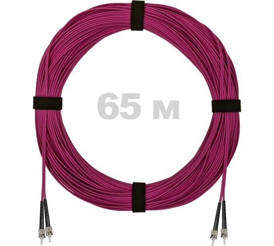 Патч-корд оптический ENGINOVA ST/PC-ST/PC MM (OM4) 2mm duplex LSZH, 65 м ENG-PC2.0-DX-2ST-OM4-65m-LSZH-MG 1