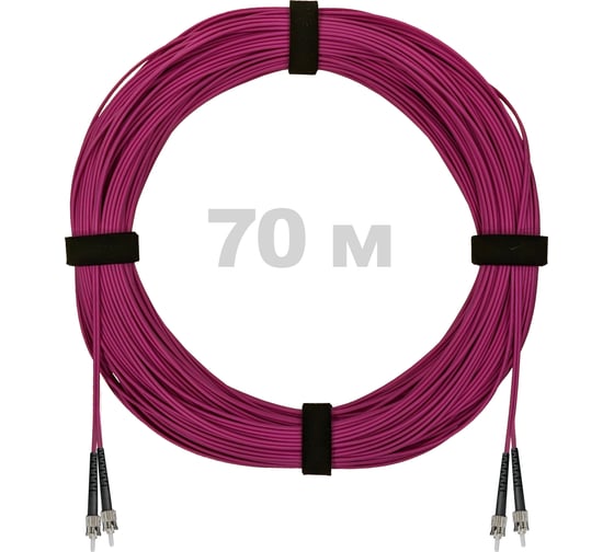 Патч-корд оптический ENGINOVA ST/PC-ST/PC MM (OM4) 2mm duplex LSZH, 70 м ENG-PC2.0-DX-2ST-OM4-70m-LSZH-MG 1
