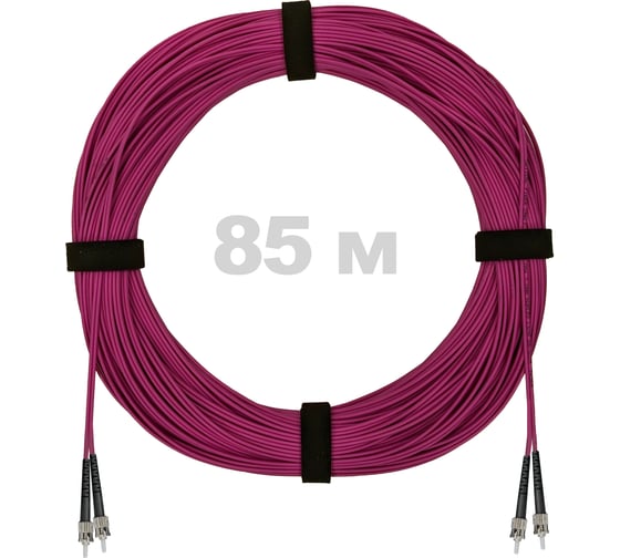 Патч-корд оптический ENGINOVA ST/PC-ST/PC MM (OM4) 2mm duplex LSZH, 85 м ENG-PC2.0-DX-2ST-OM4-85m-LSZH-MG 1