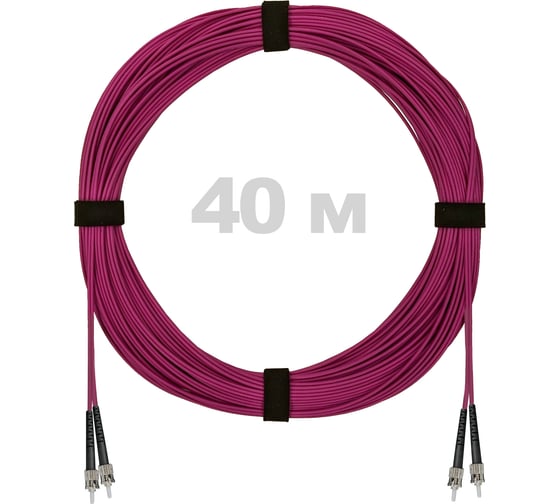 Патч-корд оптический ENGINOVA ST/PC-ST/PC MM (OM4) 2mm duplex LSZH, 40 м ENG-PC2.0-DX-2ST-OM4-40m-LSZH-MG 1