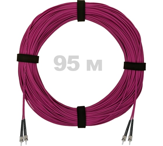 Патч-корд оптический ENGINOVA ST/PC-ST/PC MM (OM4) 2mm duplex LSZH, 95 м ENG-PC2.0-DX-2ST-OM4-95m-LSZH-MG 1