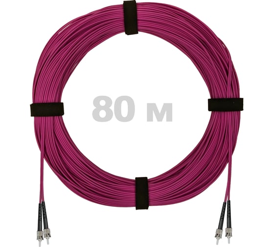Патч-корд оптический ENGINOVA ST/PC-ST/PC MM (OM4) 2mm duplex LSZH, 80 м ENG-PC2.0-DX-2ST-OM4-80m-LSZH-MG 1