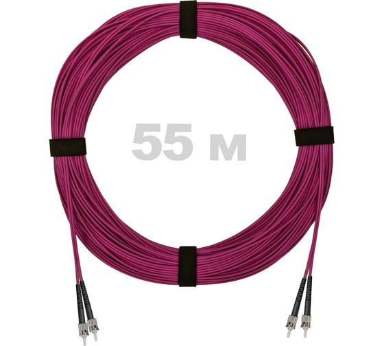 Патч-корд оптический ENGINOVA ST/PC-ST/PC MM (OM4) 3mm duplex LSZH, 55 м ENG-PC-DX-2ST-OM4-55m-LSZH-MG