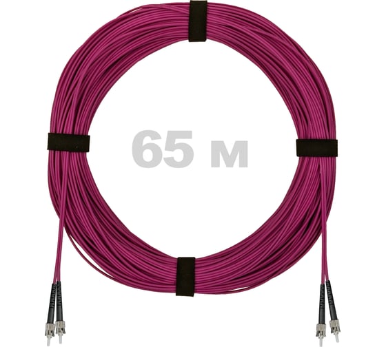 Патч-корд оптический ENGINOVA ST/PC-ST/PC MM (OM4) 3mm duplex LSZH, 65 м ENG-PC-DX-2ST-OM4-65m-LSZH-MG