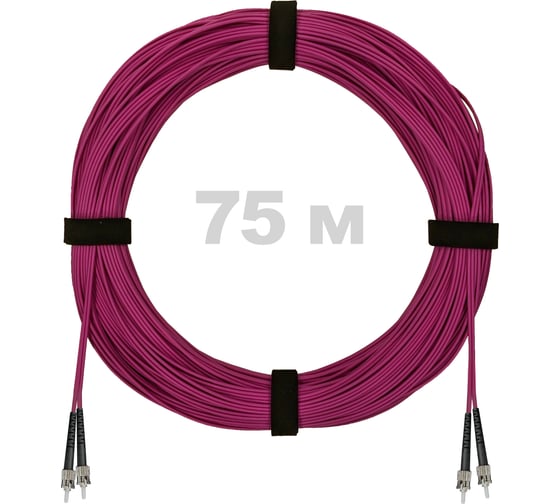 Патч-корд оптический ENGINOVA ST/PC-ST/PC MM (OM4) 3mm duplex LSZH, 75 м ENG-PC-DX-2ST-OM4-75m-LSZH-MG