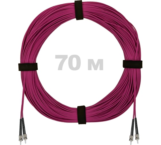 Патч-корд оптический ENGINOVA ST/PC-ST/PC MM (OM4) 3mm duplex LSZH, 70 м ENG-PC-DX-2ST-OM4-70m-LSZH-MG