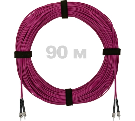 Патч-корд оптический ENGINOVA ST/PC-ST/PC MM (OM4) 3mm duplex LSZH, 90 м ENG-PC-DX-2ST-OM4-90m-LSZH-MG