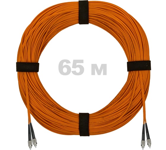 Патч-корд оптический ENGINOVA FC/UPC-FC/UPC MM (OM2) 3mm duplex LSZH, 65 м ENG-PC-DX-2FCU-OM2-65m-LSZH-OR 1