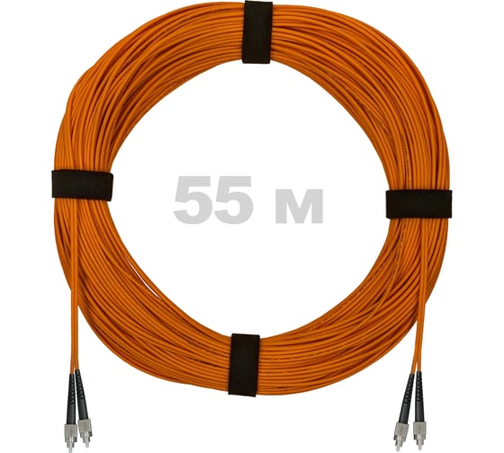 Патч-корд оптический ENGINOVA FC/UPC-FC/UPC MM (OM2) 2mm duplex LSZH, 55 м ENG-PC2.0-DX-2FCU-OM2-55m-LSZH-OR 1