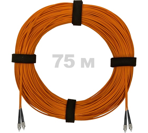 Патч-корд оптический ENGINOVA FC/UPC-FC/UPC MM (OM2) 3mm duplex LSZH, 75 м ENG-PC-DX-2FCU-OM2-75m-LSZH-OR 1