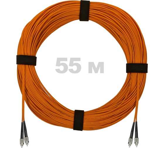 Патч-корд оптический ENGINOVA FC/UPC-FC/UPC MM (OM2) 3mm duplex LSZH, 55 м ENG-PC-DX-2FCU-OM2-55m-LSZH-OR 1