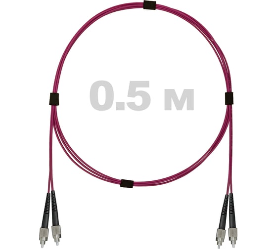 Патч-корд оптический ENGINOVA FC/UPC-FC/UPC MM (OM4) 2mm duplex LSZH, 0.5 м ENG-PC2.0-DX-2FCU-OM4-0.5m-LSZH-MG 1