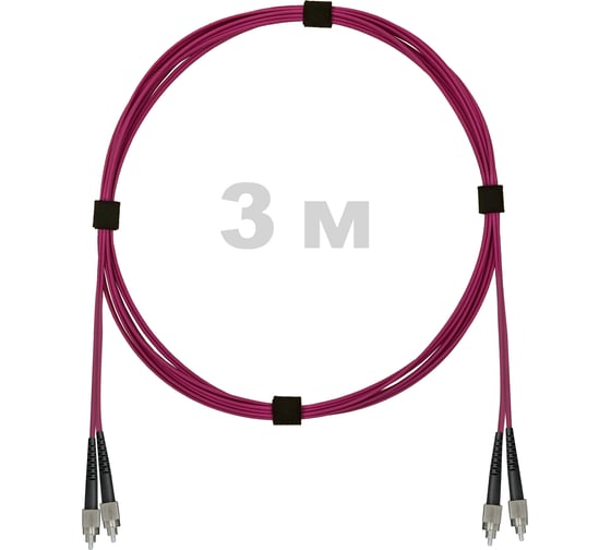 Патч-корд оптический ENGINOVA FC/UPC-FC/UPC MM (OM4) 3mm duplex LSZH, 3 м ENG-PC-DX-2FCU-OM4-3m-LSZH-MG 1