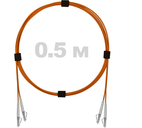 Патч-корд оптический ENGINOVA LC/UPC-LC/UPC MM (OM2) 2mm duplex LSZH, 0.5 м ENG-PC2.0-DX-2LCU-OM2-0.5m-LSZH-OR 1