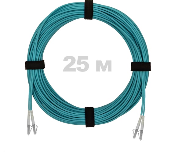 Патч-корд оптический ENGINOVA LC/UPC-LC/UPC MM (OM3) 3mm duplex LSZH, 25 м ENG-PC-DX-2LCU-OM3-25m-LSZH-AQ 1