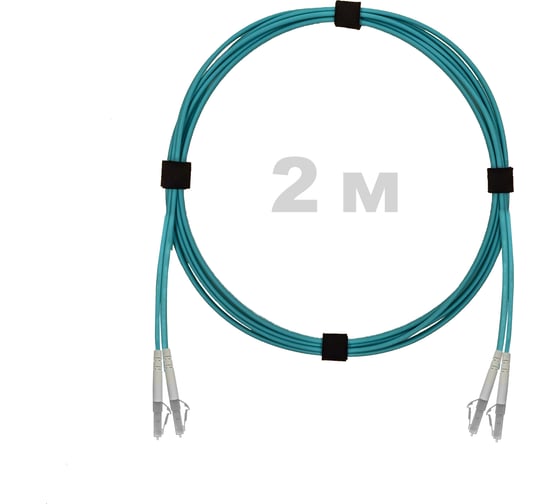 Патч-корд оптический ENGINOVA LC/UPC-LC/UPC MM (OM3) 3mm duplex LSZH, 2 м ENG-PC-DX-2LCU-OM3-2m-LSZH-AQ 1