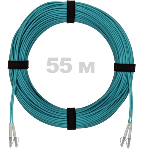 Патч-корд оптический ENGINOVA LC/UPC-LC/UPC MM (OM3) 3mm duplex LSZH, 55 м ENG-PC-DX-2LCU-OM3-55m-LSZH-AQ 1