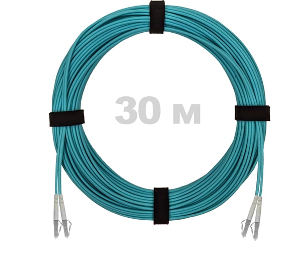 Патч-корд оптический ENGINOVA LC/UPC-LC/UPC MM (OM3) 3mm duplex LSZH, 30 м ENG-PC-DX-2LCU-OM3-30m-LSZH-AQ 1