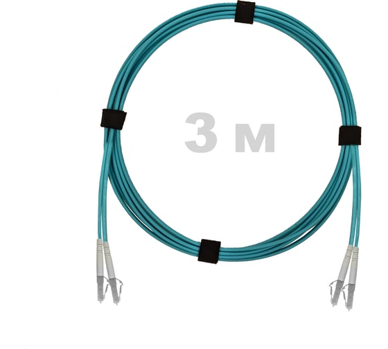Патч-корд оптический ENGINOVA LC/UPC-LC/UPC MM (OM3) 3mm duplex LSZH, 3 м ENG-PC-DX-2LCU-OM3-3m-LSZH-AQ 1
