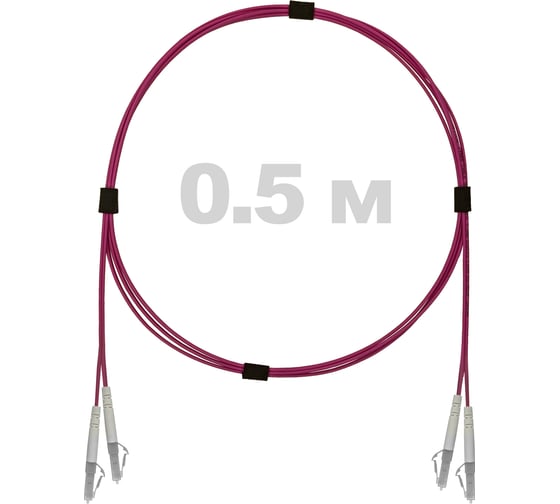 Патч-корд оптический ENGINOVA LC/UPC-LC/UPC MM (OM4) 2mm duplex LSZH, 0.5 м ENG-PC2.0-DX-2LCU-OM4-0.5m-LSZH-MG 1
