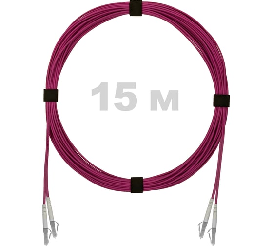 Патч-корд оптический ENGINOVA LC/UPC-LC/UPC MM (OM4) 2mm duplex LSZH, 15 м ENG-PC2.0-DX-2LCU-OM4-15m-LSZH-MG 1