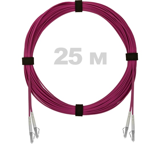 Патч-корд оптический ENGINOVA LC/UPC-LC/UPC MM (OM4) 3mm duplex LSZH, 25 м ENG-PC-DX-2LCU-OM4-25m-LSZH-MG 1