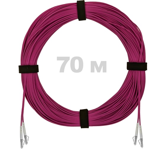 Патч-корд оптический ENGINOVA LC/UPC-LC/UPC MM (OM4) 3mm duplex LSZH, 70 м ENG-PC-DX-2LCU-OM4-70m-LSZH-MG 1