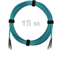 Патч-корд оптический ENGINOVA ПКО FC/UPC-ST/PC MM (OM3) 3mm duplex LSZH, 15 м ENG-PC-DX-FCU-STU-OM3-15m-LSZH-AQ