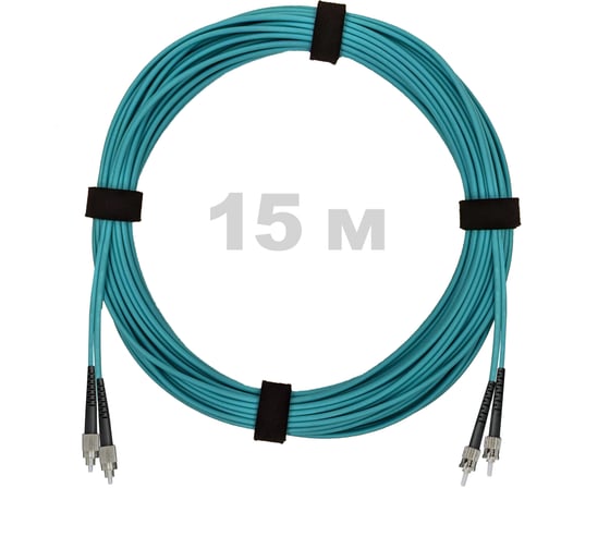 Патч-корд оптический ENGINOVA ПКО FC/UPC-ST/PC MM (OM3) 3mm duplex LSZH, 15 м ENG-PC-DX-FCU-STU-OM3-15m-LSZH-AQ