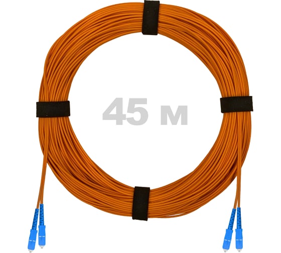 Патч-корд оптический ENGINOVA SC/UPC-SC/UPC MM (OM2) 3mm duplex LSZH, 45 м ENG-PC-DX-2SCU-OM2-45m-LSZH-OR 1