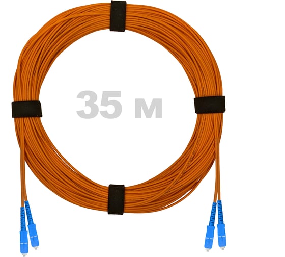Патч-корд оптический ENGINOVA SC/UPC-SC/UPC MM (OM2) 3mm duplex LSZH, 35 м ENG-PC-DX-2SCU-OM2-35m-LSZH-OR 1
