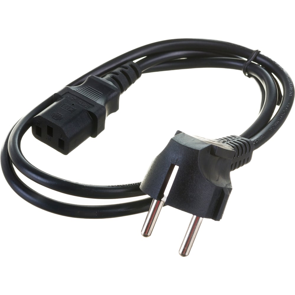 Кабель питания Cablexpert Schuko- C13, 6А, черный, с заземлением 1м PC ...
