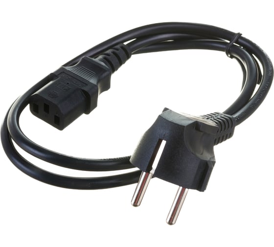 Кабель питания Cablexpert Schuko- C13, 6А, черный, с заземлением 1м PC-186-1M
