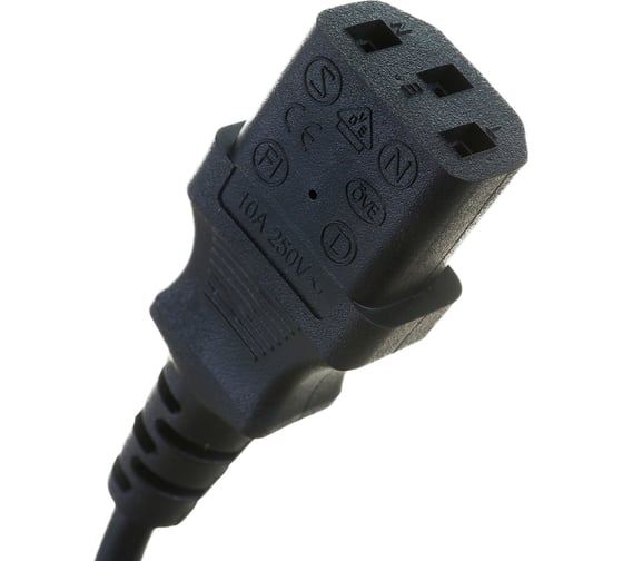 Кабель питания Cablexpert Schuko- C13, 6А, черный, с заземлением 1м PC-186-1M