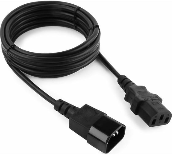 Кабель питания Cablexpert системный блок-монитор, 3.0м, C13-C14, VDE, 3х0.75мм2, 10А, с заземлением, 3м, черный, пакет PC-189-VDE-3M 1