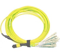 Кабельная сборка LANMASTER MPO-12LC, 12 волокон, OS2, низкие потери, LSZH, 2 м, желтая LAN-12M-12LC/OS2-2.0