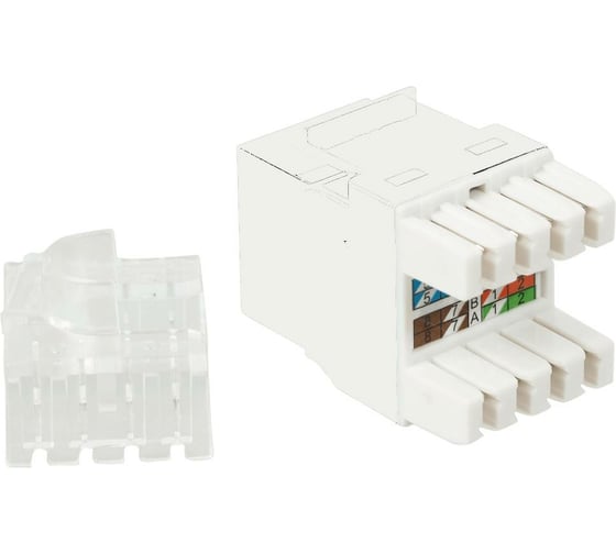 Модуль Keystone LANMASTERRJ45, категория5e, UTP, 180 градусов, белый LAN-OK45U5E/180P-WH 1