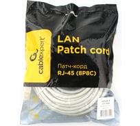 Литой многожильный патч-корд UTP Cablexpert категории 6, 15м, серый, PP6U-15M