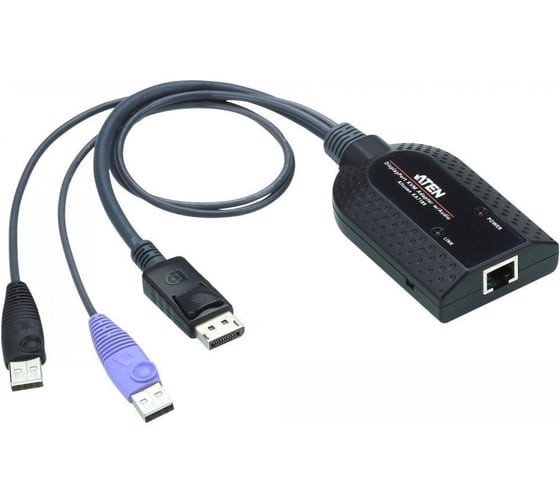 Адаптер ATEN КВМ, USB, DisplayPort c поддержкой Virtual Media, поддержка считывателя карт общего доступа и извлечения звука KA7189-AX