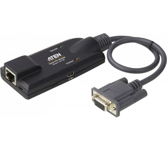 Адаптер ATEN KVM RS232, 300 метр., 1xUTP Cat5e, для подкл. RS232 устройств к перекл. KN21xxx/41xxx/11xxv/KM0x32, макс.разр.1600х1200, RJ45+D KA7140-AX