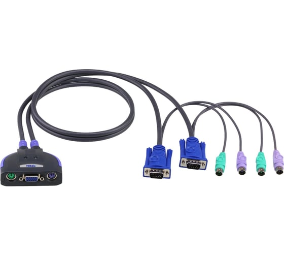 Коммутатор ATEN 2-портовый, PS/2, VGA, кабельный, 0.9м CS62S-AT