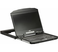 Консоль ATEN KVM 1U укороченной глубины, Single Rail, с широкоэкранным ЖК-дисплеем 18.5 с разрешением Full HD 1920 x 1080 и интерфейс CL3700NW-ATA-RG